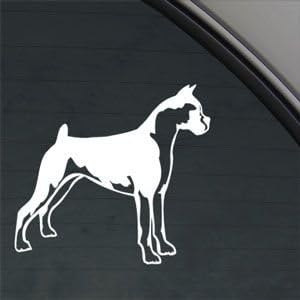 Boxer Dog White Sticker Decal Car Window Wall Macbook Notebook Laptop Sticker Decal