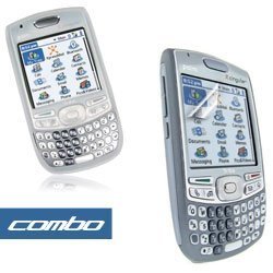 Palm Treo 680, 750 PDA Accessory Bundle Kit - Transparent Clear Silicon / Silicone Skin Cover Case + Premium Reusable Screen Protector with Lint Cleaning Cloth By Ikross