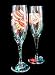 Angel Fish Design - Hand Painted - Matching Set of Toasting Flutes - 6 oz.