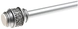 Croscill Spencer Decorative Shower Curtain Tension Rod, Antique Silver