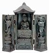 Thank You Buddha Age Gift Ideas - 9" Buddhist Quan Kwan Yin Trinity Statue Travel Shrine