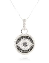 .925 Sterling Silver Cubic-Zirconia Chain Round Pendant Necklace, 18"