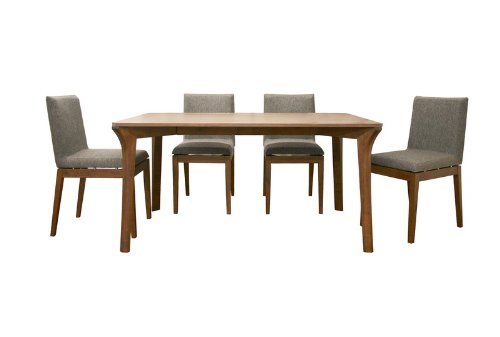 Baxton Studio Mier Brown 5 Piece Modern Dining Set