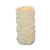 Wedding / Bridal Shower Floral 3"x 6" Decorative Pillar Candle 122 Hours (White) ~ JEM