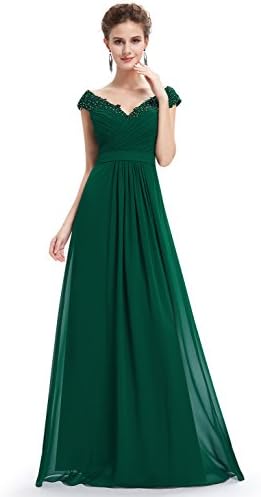 Vampal Emerald Green V Neck Bridesmaid Dresses With Beaded Lace Applique 4 Emerald Green