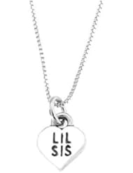 Sterling Silver One Sided Lil Sis Heart Necklace