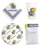 Kansas Jayhawks 96 Piece Plastic Dinnerware Set by Duck House