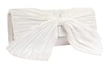 La Regale Satin Pleated Bow Clutch