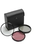 52mm High Resolution 3-piece Filter Set (UV, Fluorescent, Polarizer) - Black - for Nikon D40, D60