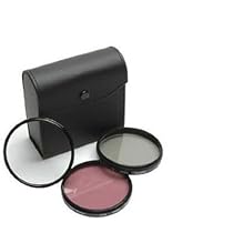 Nikon D40, D60 - 52mm High Resolution 3-piece Filter Set (UV, Fluorescent, Polarizer) - Black