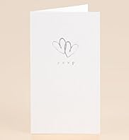 10 Silver White RSVP Cards