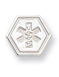 Sterling Silver Non-enameled Attachable Emblem Medical Charm