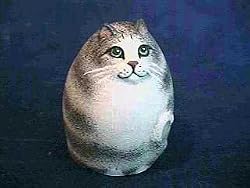 Grey Striped Tabby Cat Collectible Resin Figure