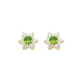 14K Yellow Gold August CZ Birthstone Flower Stud Earrings for Lady and Children (Peridot, Light Green) 31X BsTPOdL. SL160 14K Yellow Gold August CZ Birthstone Flower Stud Earrings for Lady and Children (Peridot, Light Green)