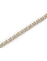 14kt Yellow Gold XO Diamond Bracelet 1.00ct TW