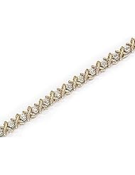 14kt Yellow Gold XO Diamond Bracelet 1.00ct TW