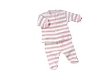 Under The Nile Cardigan Footed Pant Set, Pink Stripe, 0-3 Months