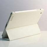 i-Beans　iPad 2 / (第3世代) 新しいiPad 用合革レザーケース　ホワイト　白　スタンド仕様+横開きタイプ　液晶保護フィルム付　Leather Case for The New iPad / iPad 2 全9色 (1406-1)