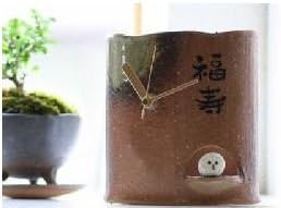Shigaraki Vintage Wood White Owl Table Clock "Fukuju" New From Japan F/s