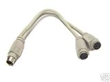 Cables4PC DUAL LAPTOP PS2 PS 2 MOUSE KEYBOARD Y SPLITTER CABLE