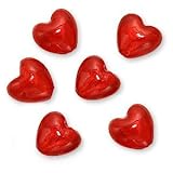 Murano Style Glass Foil Heart Focal Pendant Beads Red 20mm (6)