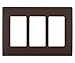 Leviton Renu REWP3-WB Three-Gang Screwless Snap-On Wallplate, Walnut Bark