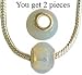 Pandora compatable genuine stone beads by GlitZ JewelZ &copy; - Genuine TRANSPARENT OPAL Stone bead - Silver core - you will receive 2 pieces at a bargain price