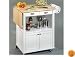 White Wood Top Kitchen Cart with Drop Leaf