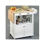 White Wood Top Kitchen Cart with Drop Leaf
