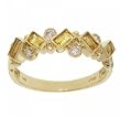 Milgrain Ring in 14K Gold with Citrine (Emerald Cut) and Diamonds-3/4cttw of Citrine