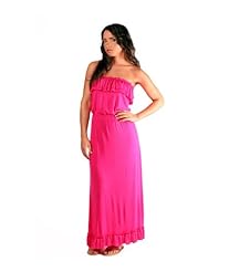 Spandex Summer Lace-Up  Maxi Dress  With Ruffles