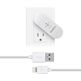 Belkin USB Swivel Home and Wall Charger with Lightning Cable for iPhone 6S / 6S Plus, iPhone 6 / 6 Plus, iPhone 5 / 5S, iPad Pro, iPad 4th Gen, iPad mini 4, iPad mini 3, iPad mini 2, iPad mini, iPod touch 5th Gen, and iPod nano 7th Gen (2.1 Amp / 10 Watt)
