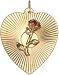 Tree of Life Rose in Heart, 14K Gold Charm