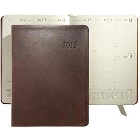 2013 Desk Diary 9'' in Brown Traditional Leather by Graphic Image - 7x9
