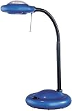 Ovni Collection Gooseneck Blue Finish Halogen Bulb Desk Lamp