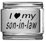 Clearly Charming I Heart my Son-In-Law Laser Etched Italian Charm