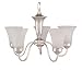 5 light silver mist chandelier, alabaster glass