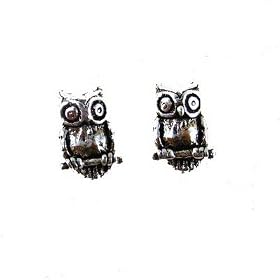 Sterling Silver Owl Post Earrings