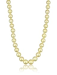 Radiance Pearls "Pearl Jewelry" 14K Gold Clasp 9-11mm Golden South Sea Pearl Necklace