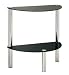 Black Glass and Chrome 2-Tier Half Moon Side End Coffee Table