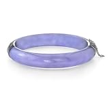 Lavender Jade Bangle with Sterling Silver Clasp