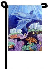 Dolphin and Turtles - Garden Flags