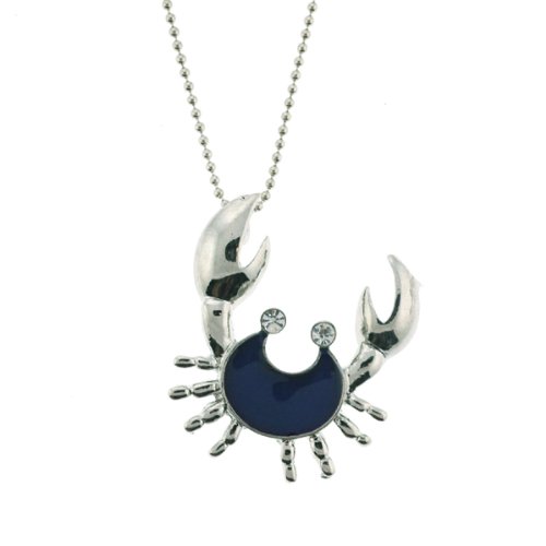 Crab Mood Pendant with 1.2mm Ball Chain - 16 to 18