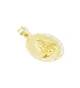 14k Yellow Gold Reversible Jesus Mary Sacred Pendant