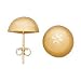 Jewelry : Half Ball Earrings W Star Center - 14 Karat Yellow Gold (10.0mm In Size.)