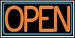 Open Orange/Blue Lightbox Sign