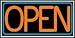 Open Orange/Blue Lightbox Sign