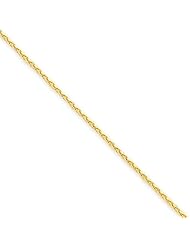 1.4mm, 14 Karat Yellow Gold, Diamond-Cut Spiga Chain - 7 inch