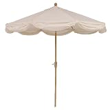 9’ Round Market Umbrella with Lights- Natural