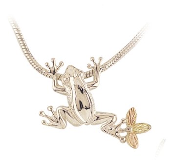 Mt. Rushmore Black Hills GoldĀ® Sterling Silver Frog Slider Necklace